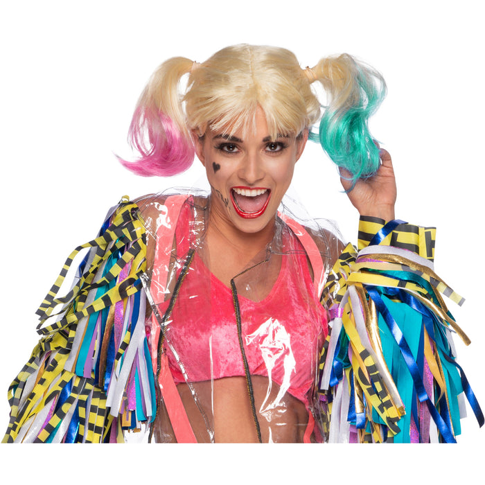 Adult Harley Quinn Wig shown against a plain white background — a Halloween costume accessory.