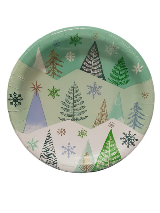 Christmas Winter Wonderland Paper Lunch Plates 9" | 8 ct