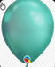 Deep teal latex balloon with a glossy finish and small manufacturer logo at the base.