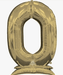 Gold foil number zero balloon with a self-standing base, measuring 54 inches tall.
