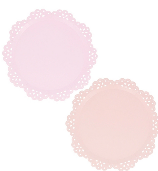 Broderie Anglaise Pink/Peach Dinner Plates | 8ct