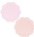 Broderie Anglaise Pink/Peach Dinner Plates in soft pastel shades with lace-inspired scalloped edges and cutout details.
