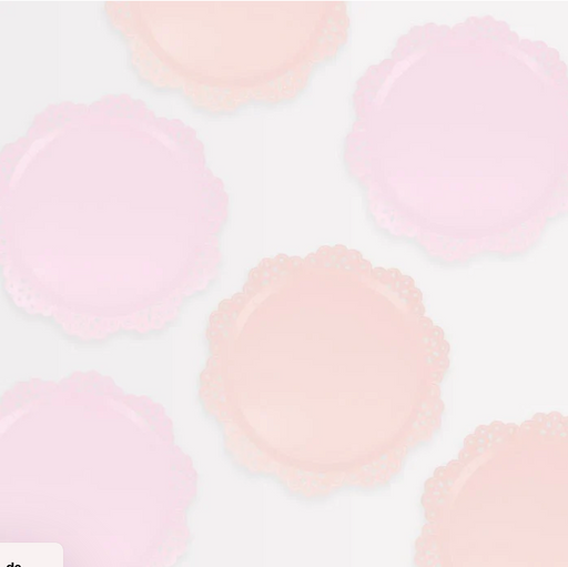 Broderie Anglaise Pink/Peach Side Plates | 8ct