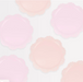 Broderie Anglaise Pink/Peach Side Plates in soft pastel shades with lace-inspired scalloped edges and cutout details.
