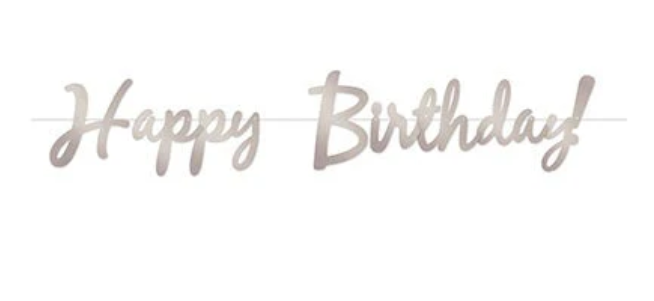 Silver Foil Happy Birthday Streamer | 1ct