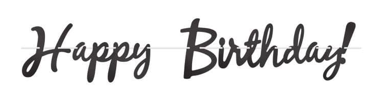 Black Foil Happy Birthday Streamer | 1ct