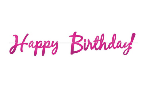 Cerise Foil Happy Birthday Streamer | 1ct