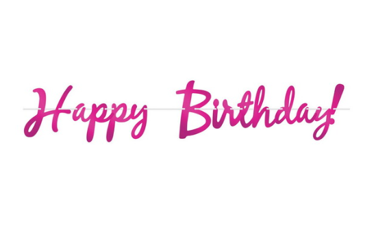 Cerise Foil Happy Birthday Streamer | 1ct