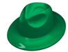 Plastic Fedora - Green | 1ct