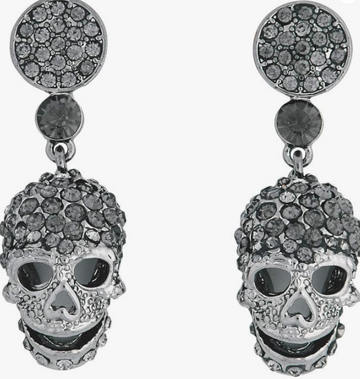 Grey Skull Head Earrings | 1ct