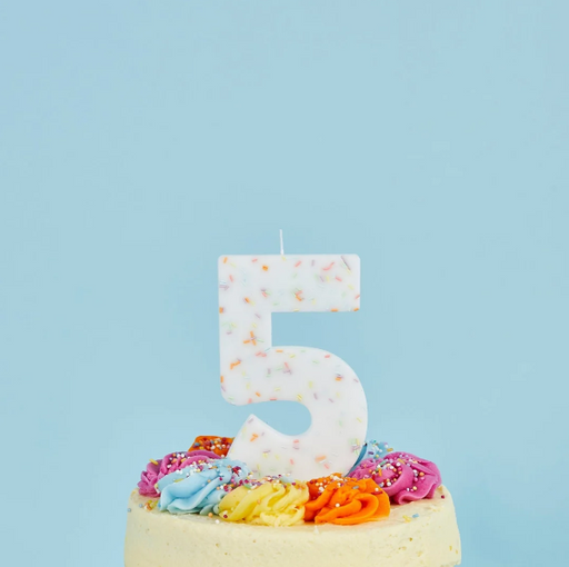 Giant Sprinkle Number '5' Candle | 1ct