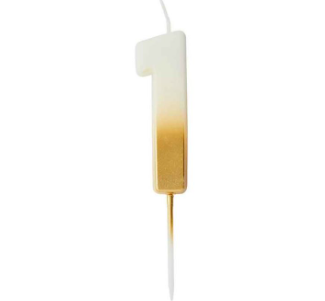 Gold Ombre Number '1' Candle | 1ct