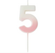 Pink Ombre Number '5' Candle | 1ct