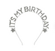 Silver 'Happy Birthday' Glitter Metal Headband | 1ct