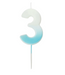 Blue Ombre Number '3' Candle | 1ct
