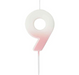 Pink Ombre Number '9' Candle | 1ct