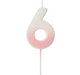 Pink Ombre Number '6' Candle | 1ct