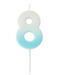 Blue Ombre Number '8' Candle | 1ct