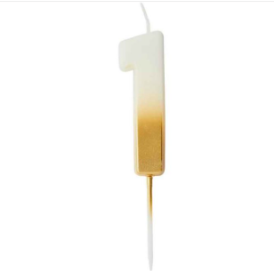Gold Ombre Number '8' Candle | 1ct