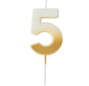 Gold Ombre Number '5' Candle | 1ct