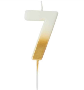 Gold Ombre Number '7' Candle | 1ct