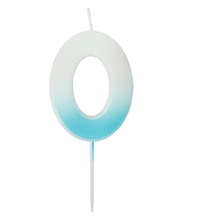 Blue Ombre Number '4' Candle | 1ct