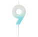 Blue Ombre Number '9' Candle | 1ct