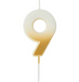 Gold Ombre Number '9' Candle | 1ct