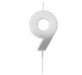 Silver Ombre Number '9' Candle | 1ct