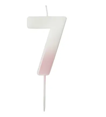 Pink Ombre Number '7' Candle | 1ct