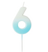 Blue Ombre Number '6' Candle | 1ct