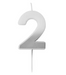 Silver Ombre Number '2' Candle | 1ct