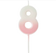 Pink Ombre Number '8' Candle | 1ct