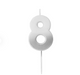 Silver Ombre Number '8' Candle | 1ct