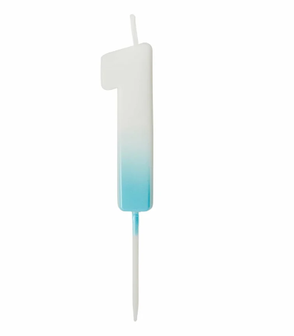 Blue Ombre Number '1' Candle | 1ct