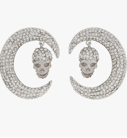 Silver Man Skull Earrings | 1ct