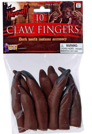 Unisex-Adults Werewolf Claw Fingers, Brown, Standard | 1ct