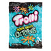 Trolli Sour Brite Octopus: gummy octopuses. Sold in a 4.25 oz clear plastic peg bag that hangs from a printed header card, with the candy visible inside.