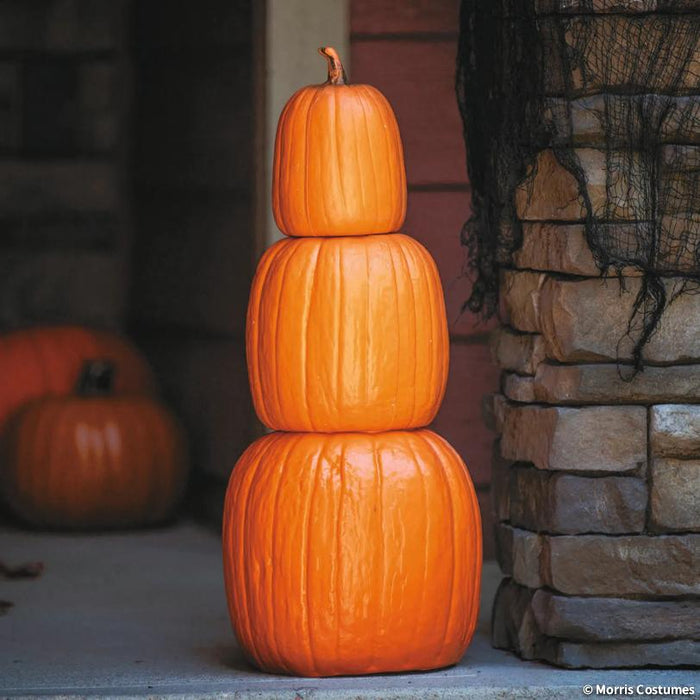 Full-length product photo of the 22 3/4" Nested Orange Plastic Pumpkins, shown against a plain white background. It stands about 22 3/4" tall. A Halloween decoration.