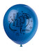 Blue 12-inch Harry Potter latex balloon with black themed graphic.