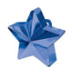 Bright blue star-shaped balloon weight with dimensional ridged petals and a loop attachment for holding balloon strings.