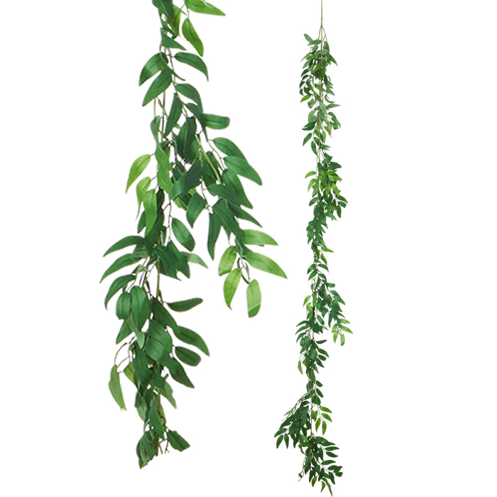 Product photo of Artificial Weeping Willow Garland 72" - Green — a Portofino party product shown on a plain background.