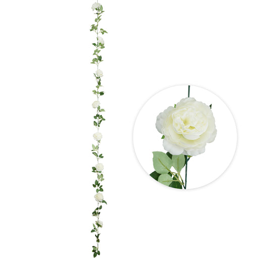 Artificial Peony Flower Garland - White | 1ct