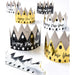 Make this New Year's celebration special with our 12-count paper crowns in black, silver, and gold. Perfect for adding festive flair when hosting a holiday party, each crown is designed with metallic accents for a touch of sparkle.