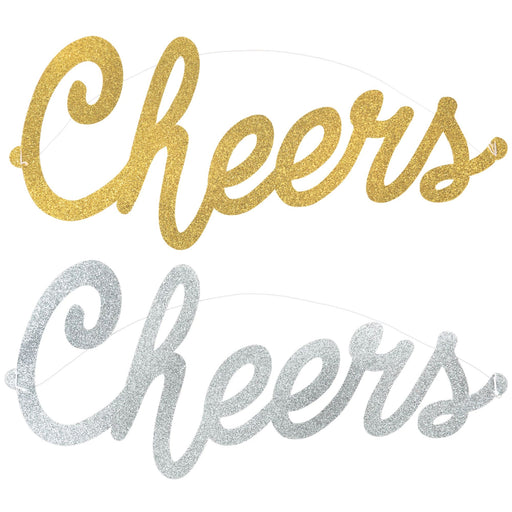 New Year's "Cheers" Glitter Headbands 11 1/4" x 5"