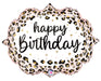 Satin Leopard Birthday SuperShape Mylar Balloon