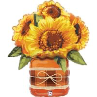 26" SUNFLOWER MASON JAR SHAPE Balloon | 1ct