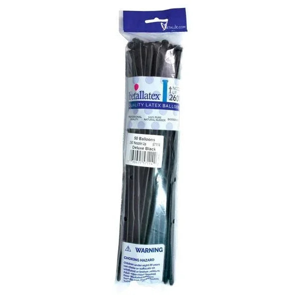 260 Sempertex Latex Balloon Pack, Black | 50 ct - Zurchers