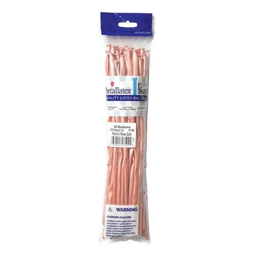 260 Sempertex Latex Balloon Pack, Metallic Rose Gold | 50ct