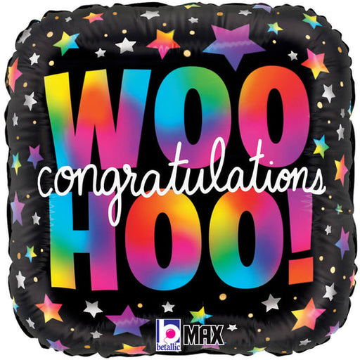 Woo Hoo! Congratulation Square Mylar Balloon, 18"